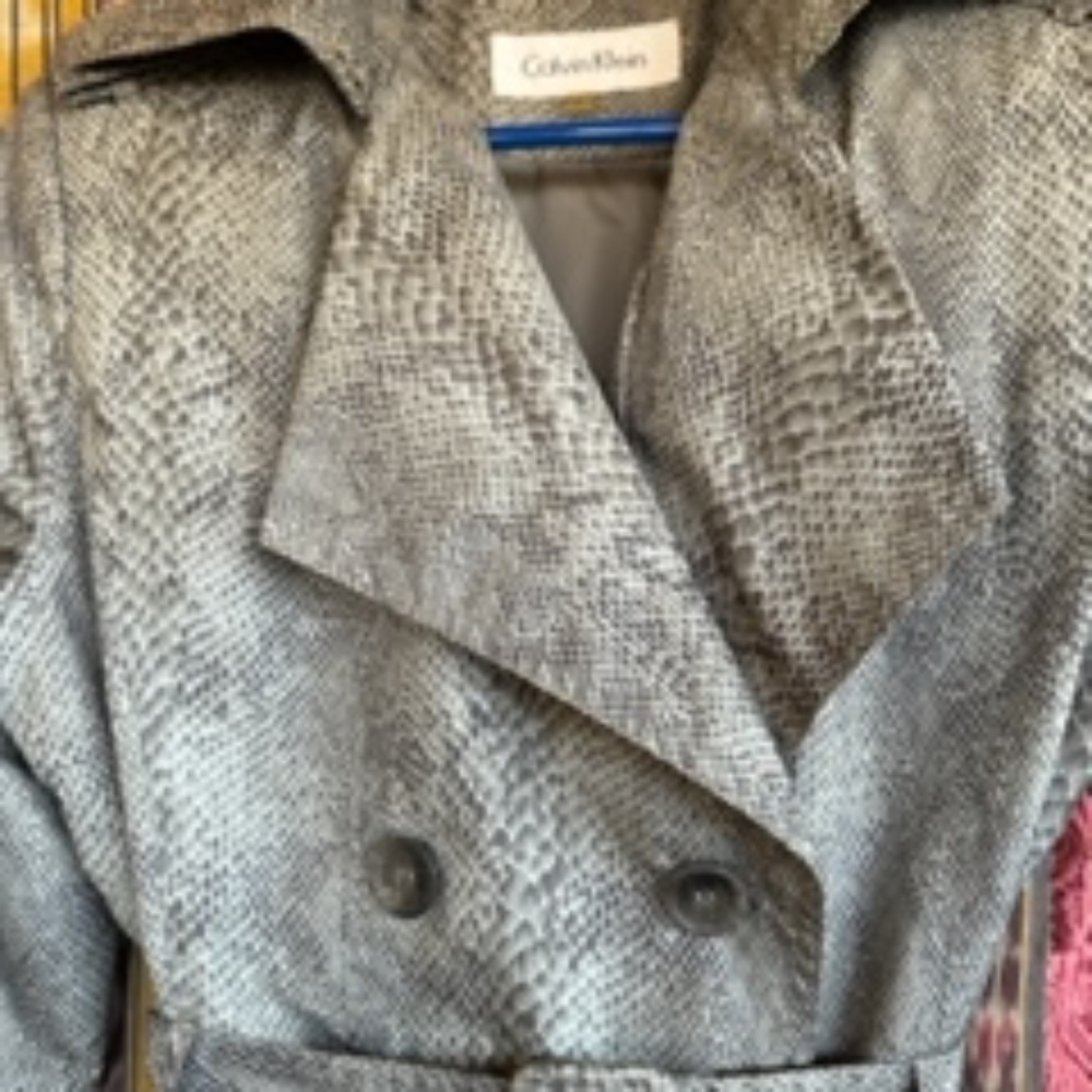 Calvin Klein reptile print raincoat lightweight small